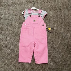 NWT 12 month pink carhartt overalls
